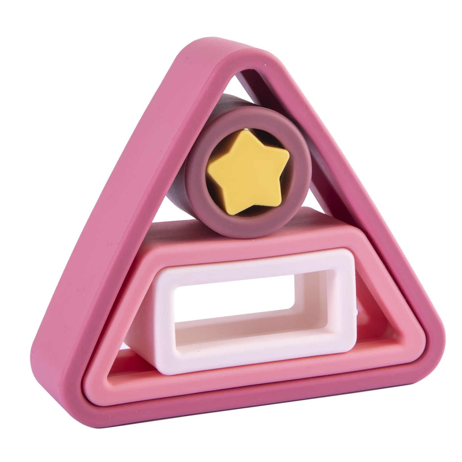 Juguete Montessori Geometria Silicona Rosa