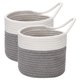 thumbnail image 4 of 2Pcs Canasta De Almacenamiento Tejida Pequeña Cestas De Pared Redondas Contenedores De Almacenamiento Gris, 4 of 5