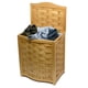 thumbnail image 4 of Cesto de madera para lavandería Oceanstar BHV0100N, chapado en la parte delantera arqueada, 4 of 4