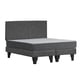 thumbnail image 2 of Cama 2 plazas con colchón 21 cm y respaldo gris – base matrimonial tapizada, 2 of 6