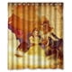 thumbnail image 1 of Cortina de ducha de lujo de La Bella y la Bestia, juego de cortinas de baño con ganchos, tamaño 60 x 72 pulgadas, 1 of 3