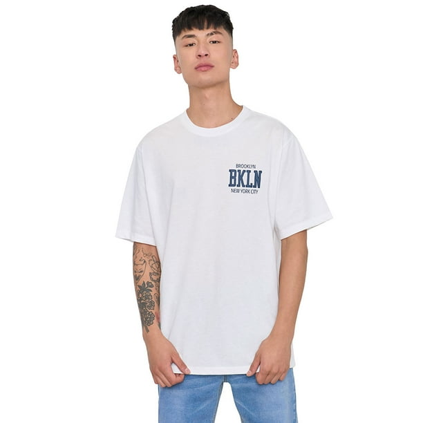 Polera Hombre Emboss College Blanco Corona