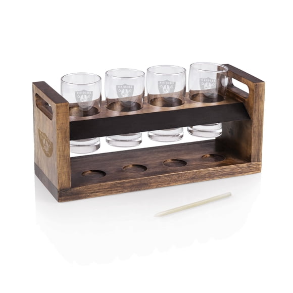 Set de Cata de Cervezas PICNIC TIME de Madera de Acacia con 4 Vasos
