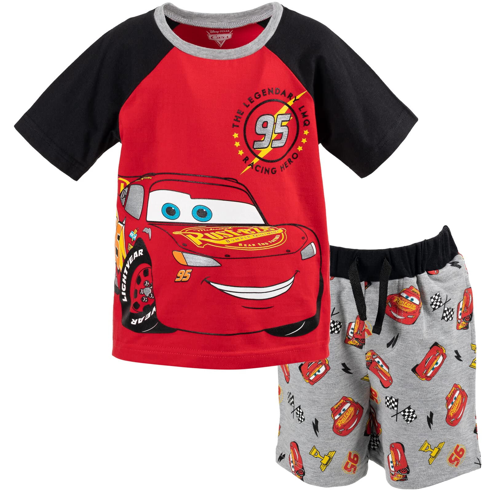 Set De Camiseta Y Pantalones Cortos Disney Pixar Cars Lightning Mcqueen