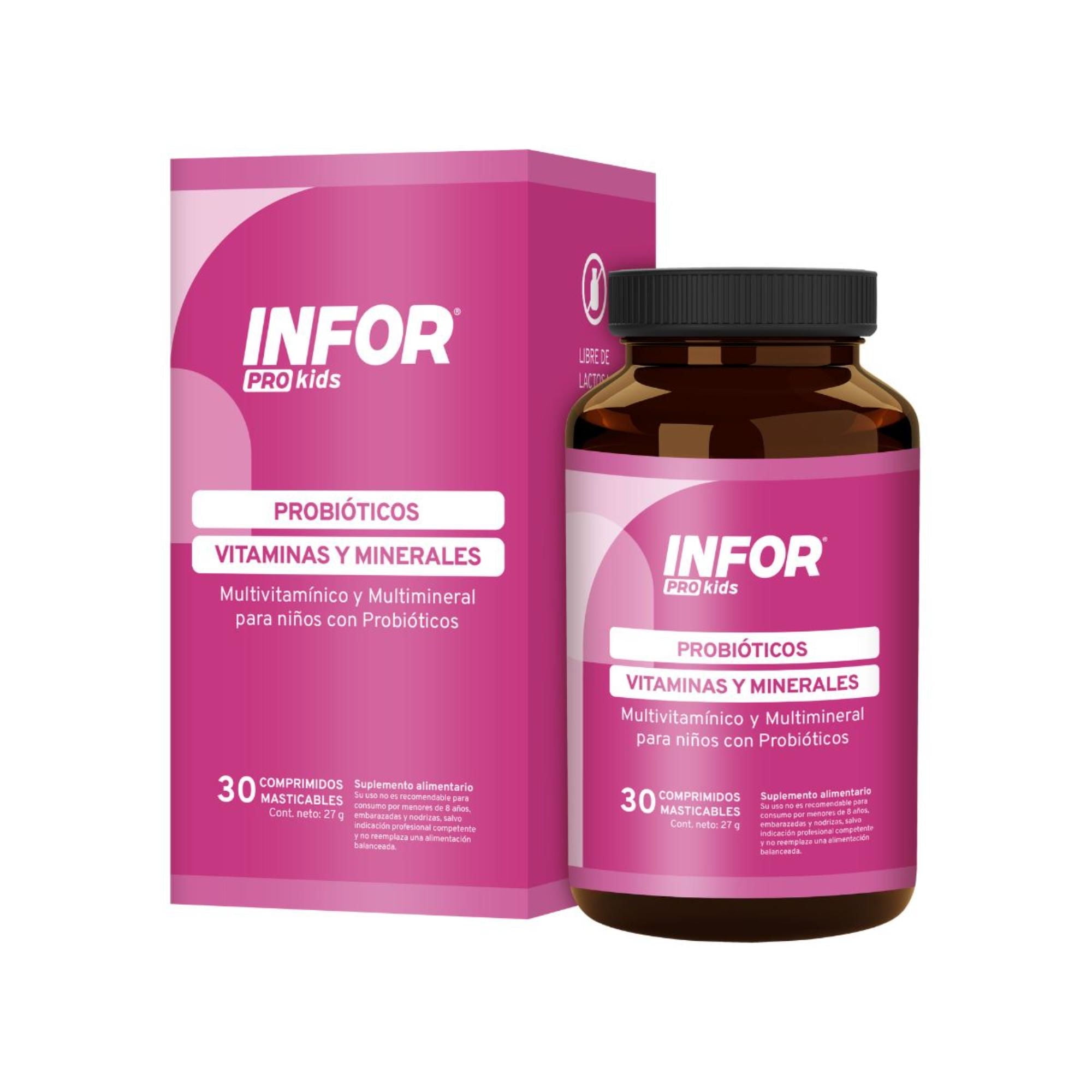 Infor Pro - Suplemento Alimentario Multivitamínico Y Multimineral Con Probióticos Para Niños
