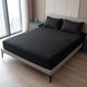 thumbnail image 1 of REGALWOVEN Sábana Ajustable, Sábanas de Cama de Poliéster Sólido, Resistente a las Arrugas y Ultra Suave para un Sueño Cómodo Negro 1 PC 78.0x79.9 pulgadas, 1 of 5