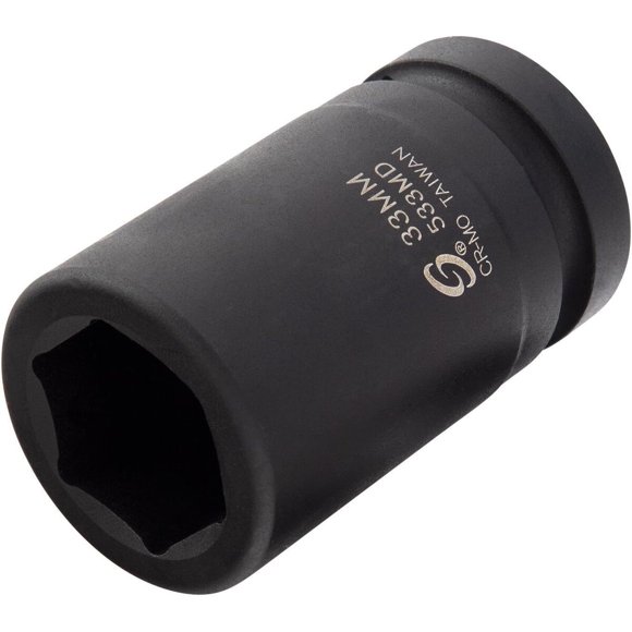 SUNEX TOOLS 533MD, dado de impacto profundo de 33 mm con mando de 1 pulgada, acero cromo-molibdeno