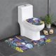 thumbnail image 1 of Rusty Rivets Juego de 3 alfombras de baño de coral fleece: tapete de baño + alfombra de inodoro en forma de U + funda de tapa de inodoro en forma de O, 1 of 6