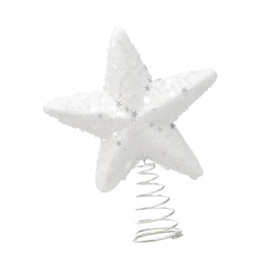 Bothyi - Estrella Para La Copa Del Árbol De Navidad, Para Uso En Interiores Y Exteriores, Color Blanco