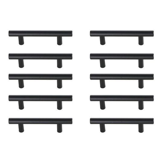 Elegant Decor - Tiradores De Barra Decorativos Elegantes Quinn De 7,5 Cm, Negros, Juego De 10
