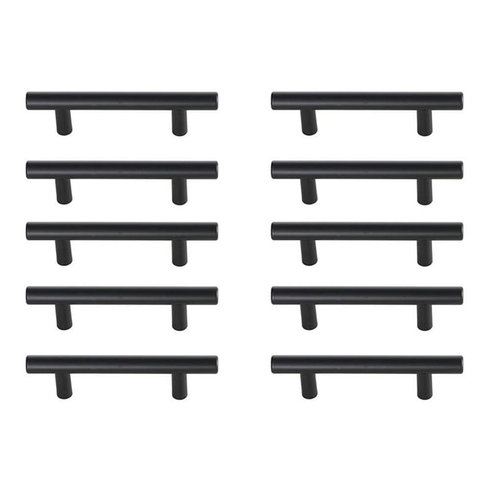 Elegant Decor - Tiradores De Barra Decorativos Elegantes Quinn De 7,5 Cm, Negros, Juego De 10