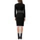thumbnail image 3 of INSPIRE CHIC Vestido de Punto de Mujer con Envoltorio Falso, Manga Larga, Color en Contraste, Casual para el Trabajo, Talla 2XL, Negro, 3 of 5