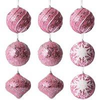 Bothyi - 9 Piezas De Adornos De Bolas Rosas Para Árbol De Navidad Para Centros De Mesa Versátiles