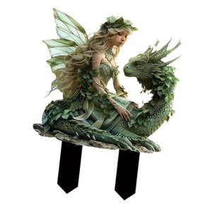Magideal - Garden Fairy Dragon Apte, Decoración De Letreros De Césped, 2D, Decoración Del Lecho De Flores, Decoración Del Patio, Estaca Decorativa, Estaca De