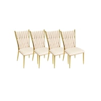 Habita2 Chile - Pack 4 Sillas Tejidas Para Comedor Arthur Beige