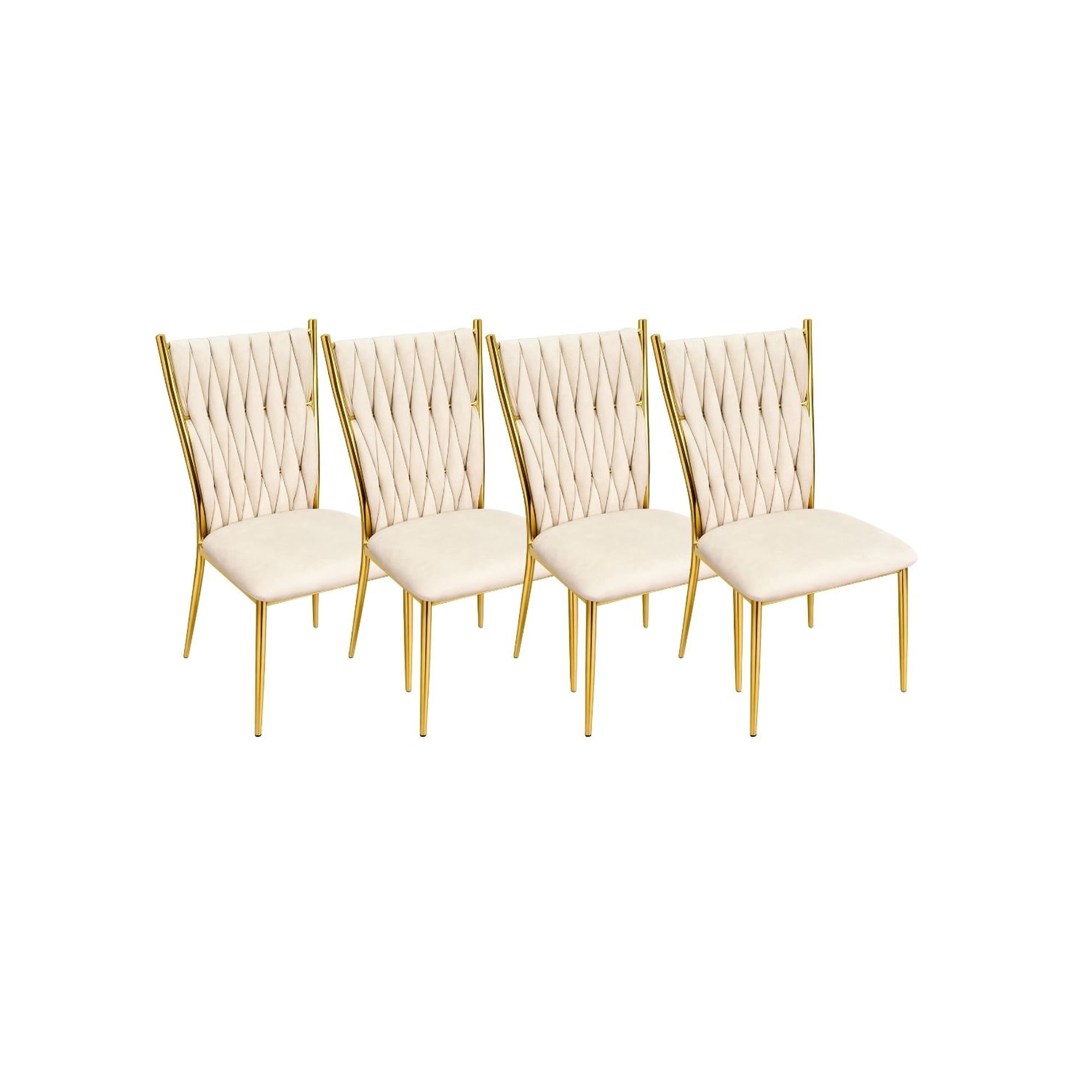 Habita2 Chile - Pack 4 Sillas Tejidas Para Comedor Arthur Beige