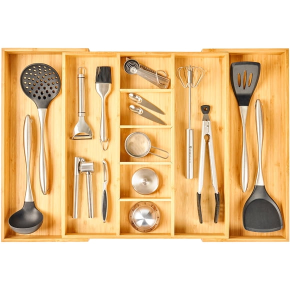 Organizador de cajones de cocina Umilife, extra grande, ampliable