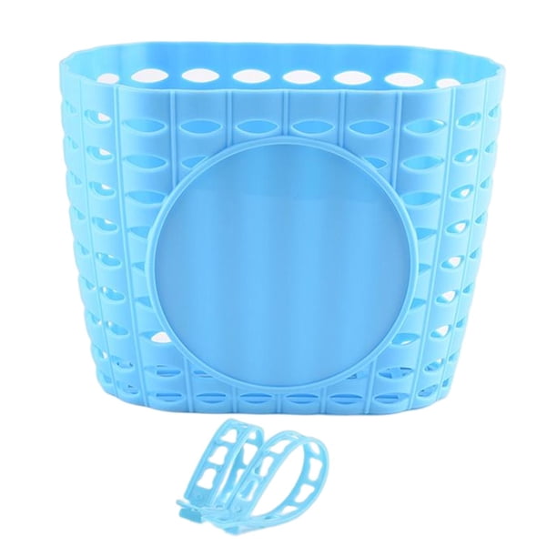 Cesta portátil para bicicleta para niños, contenedor para artículos diversos, fácil de instalar, con correas, para montar en bicicleta al aire libre , Azul