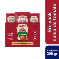 Salsa De Tomate Italiana Pack 6 Un Bolsa 200 G Heinz