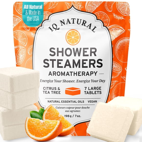 Bombas de baño IQNATURAL Aromaterapia para ducha de cítricos y árbol de té 198 g