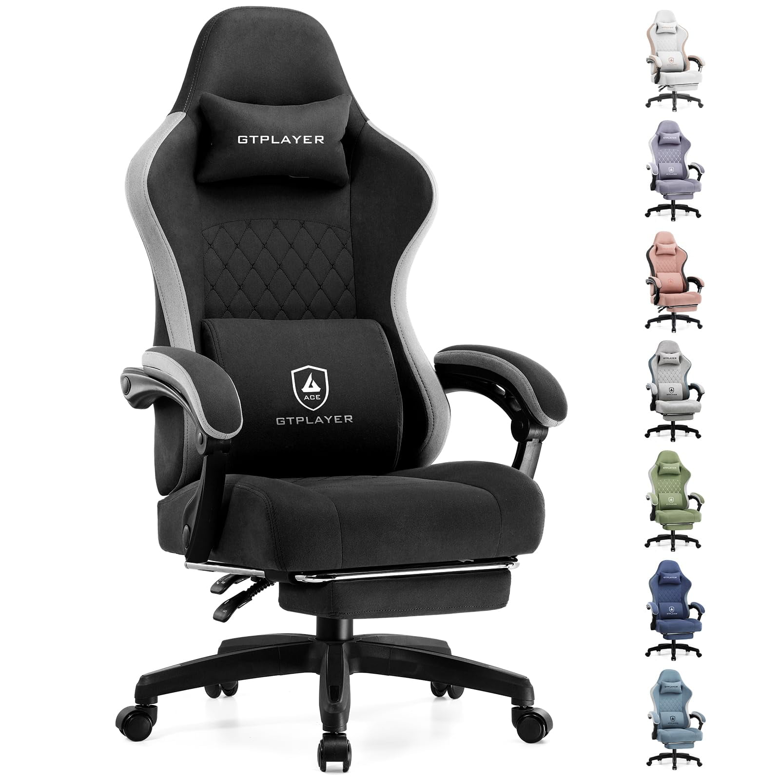 Silla Gaming Gtplayer Con Cojín De Muelles En Forma De Bolsillo, Color Negro