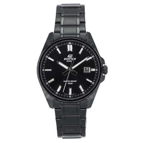 Casio - Reloj Edifice Análogo Tono Negro Acero Inoxidable Esfera Negra Cuarzo Efv-150Dc-1A 100M Para Hombre