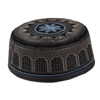 Bothyi - Sombrero De Oración Árabe Omaní Turco Sombrero Bordado Para 58Cm Negro