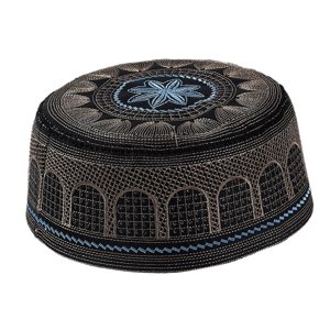 Bothyi - Sombrero De Oración Árabe Omaní Turco Sombrero Bordado Para 58Cm Negro
