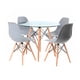 thumbnail image 1 of Comedor Mesa Eames Vidrio 80cm + 4 Sillas Eames Grises, 1 of 3