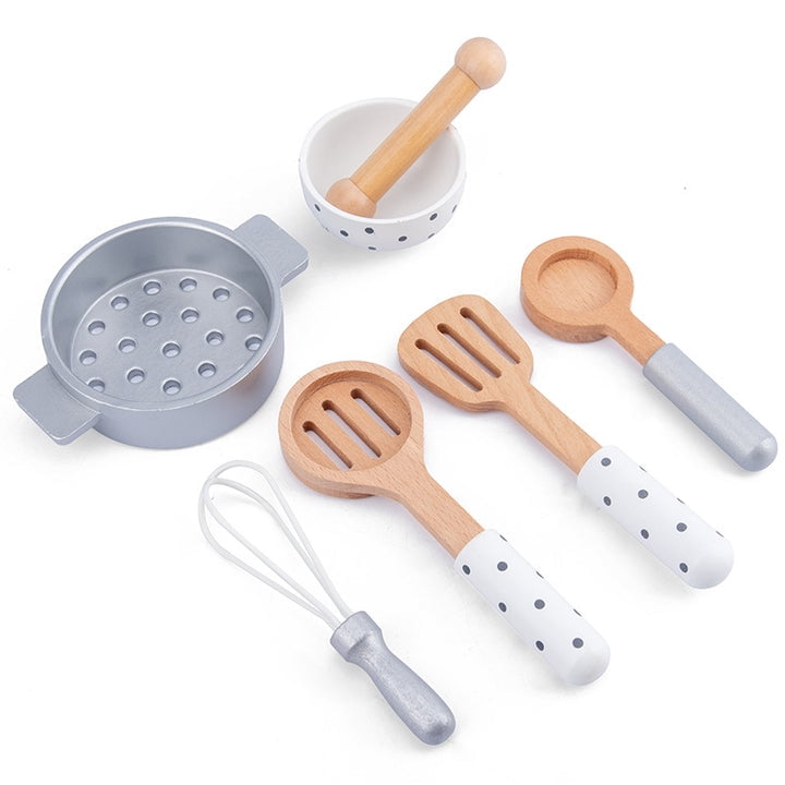 Roots Toys - Juguete Set De Ollas Grey De Madera
