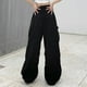 thumbnail image 2 of Pantalones casuales de pierna ancha para mujer, cintura alta, puños ceñidos, bolsillos laterales grandes, cordón ajustable, pantalones cargo casuales sueltos, 2 of 8