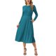 thumbnail image 2 of INSPIRE CHIC Vestidos de Otoño para Mujer de Manga Larga Cuello Redondo Tejido Línea A Casual Vestido Midi L Azul Lago, 2 of 6
