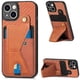 thumbnail image 1 of Funda Resistente para iPhone 14 Plus con Tarjetero y Soporte, Diseño Magnético Marrón, 1 of 5