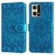 thumbnail image 1 of Funda tipo cartera FOXDOCK para OPPO Reno 7 4G , diseño girasol en relieve, cuero PU, cierre magnético, soporte y tarjetero, 1 of 5