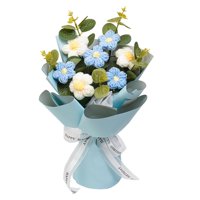 Bothyi - Ramo De Flores De Ganchillo Decoración Del Día De La Madre Para Boda Regalo De Acción De Gracias Azul
