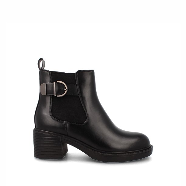 Botín Mujer Bata Angelic Negro Hebilla
