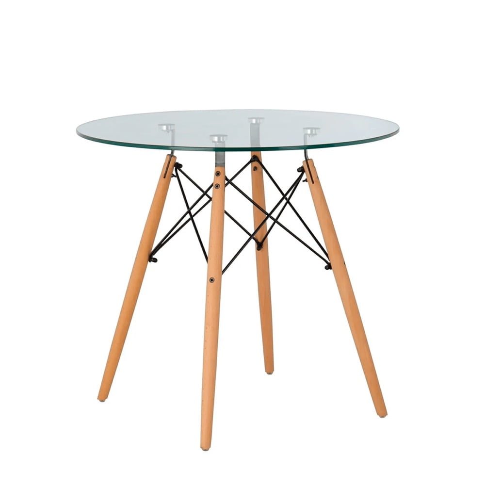 Oh! Mi Hogar ® - Mesa Eames Redonda De Vidrio 100cm