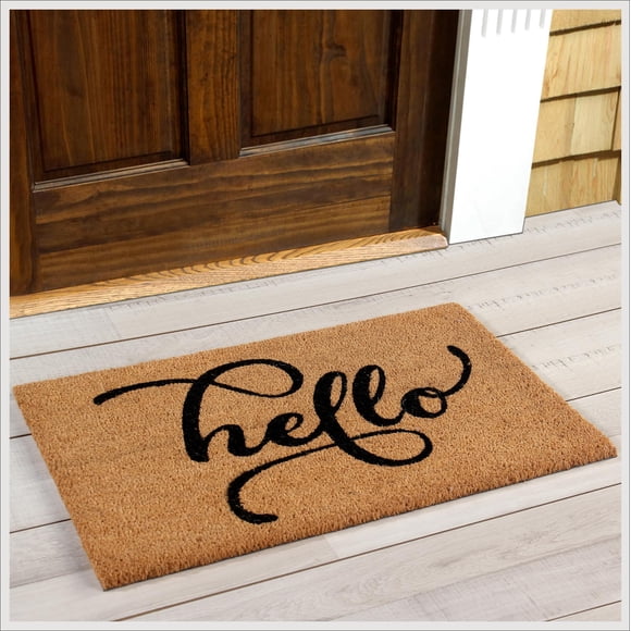 Felpudo de Fibra de Coco Better Trends 46x76 cm con Base Antideslizante para Exterior
