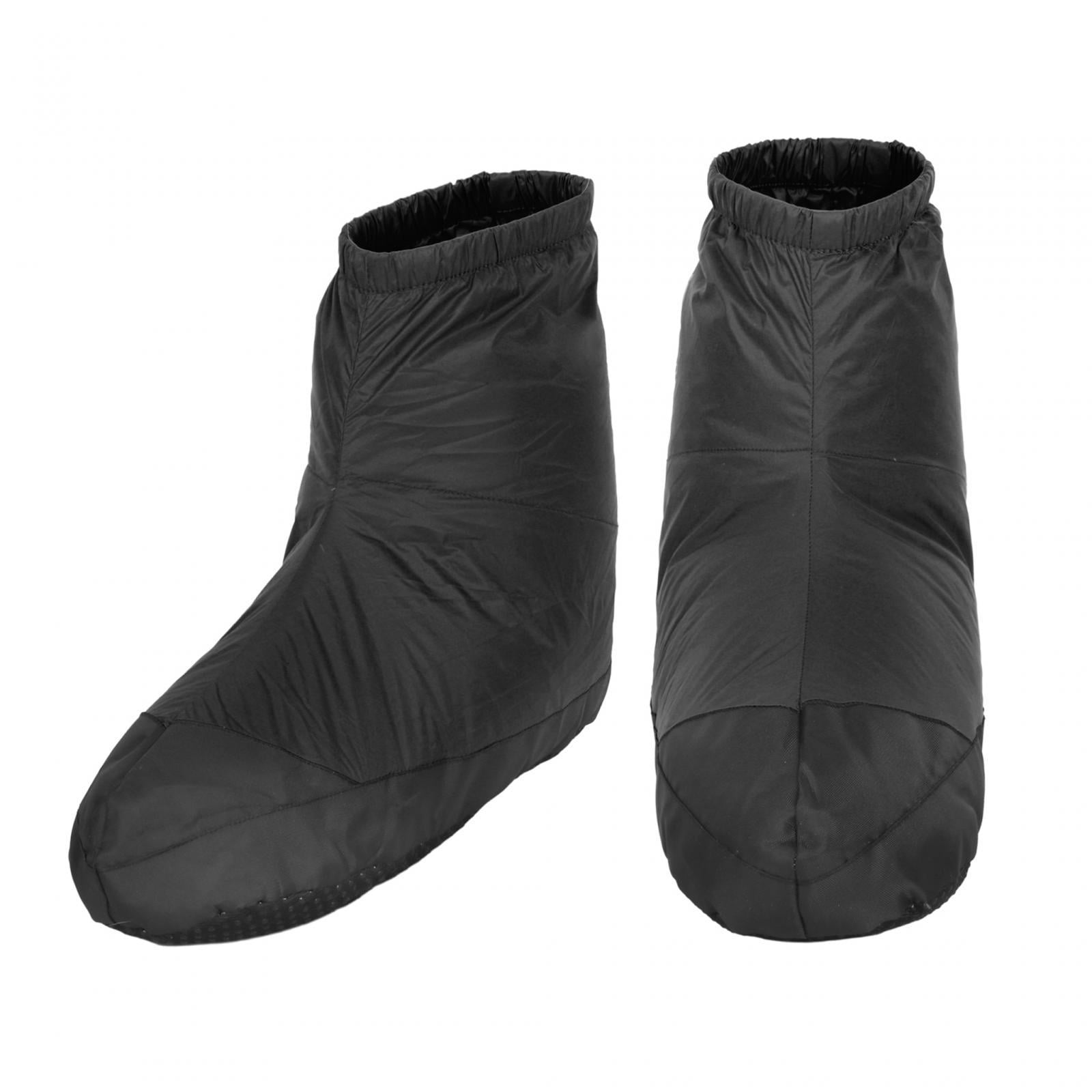 Ioensy - Botines De Plumón De Pato De Invierno, Botas De Pantuflas De Plumón De Pato Para Tienda De Campaña, Color Negro L