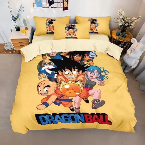 Anime Dragon Ball Bedding Set Super Saiyan Bedding Set Son Goku Quilt Cover Set Children Kids Bedroom Gifts Bed Sheets