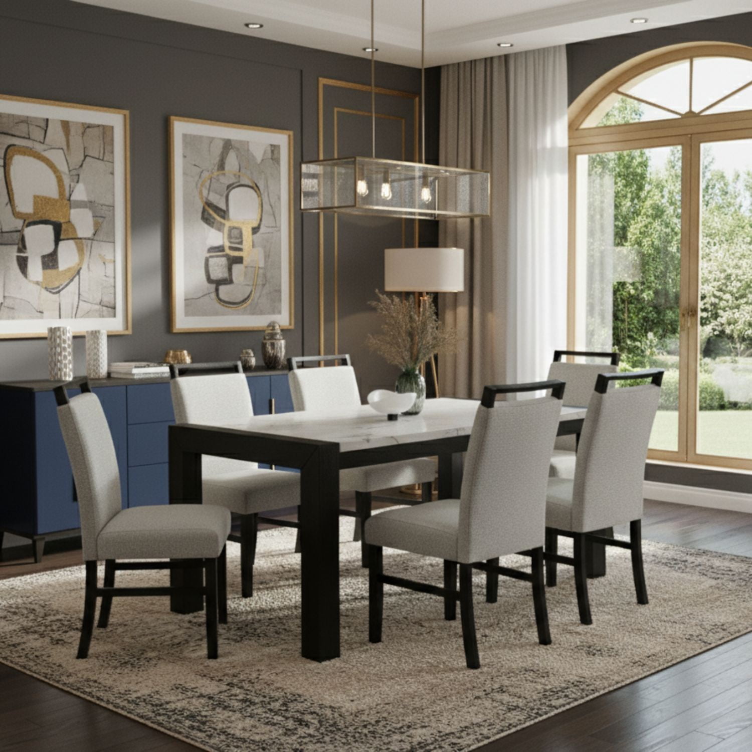 Daniel's - Juego De Comedor 6 Sillas Moderno Belice Blanco