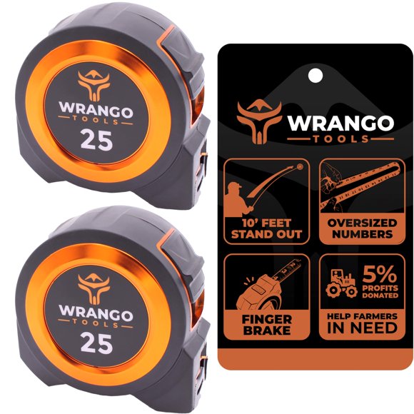 Cinta Métrica Wrangler Tools 7,6 m Pack de 2 Nylon