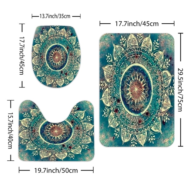 1pc Bohemian Mandala Shower Curtain - Waterproof Polyester Bath Curtain with Hooks - Adds Style and Functionality to Your Bathroom