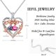 thumbnail image 5 of Collar Iefil Corazón de Rosa con Piedra de Nacimiento 925 Plata de Ley, 5 of 7