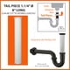 thumbnail image 4 of Tubo de desagüe para lavabo MADOL de plástico blanco de 3 cm x 20 cm, 4 of 7