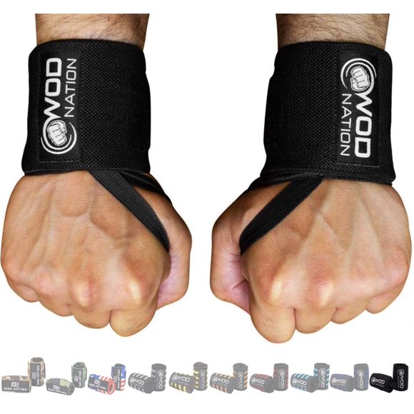 Muñequeras WOD Nation 46 cm Negro de Alta Resistencia