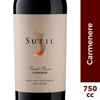 Vino Tinto Carmenere Gran Reserva 13.5° Botella 750 Cc Sutil