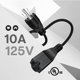 thumbnail image 2 of Cable de extensión de alimentación TNP universal de 3 puntas, 12 pies, negro, 2 of 7