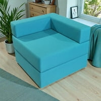 Diseños Valestrini - Sofa Cama Arkos En Felpa Turquesa