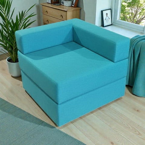 Diseños Valestrini - Sofa Cama Arkos En Felpa Turquesa